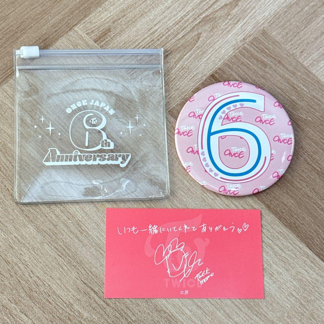 twice モモ 缶バッチミラー 6周年 メッセージカード ワンジャパ　6