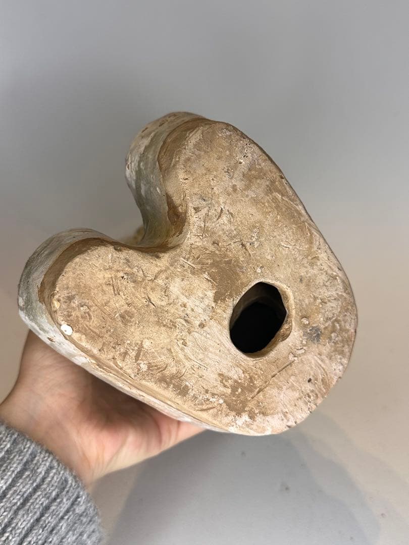 唐時代 鎮墓獣 立像 白掛陶 時代古陶 骨董品 中国古美術