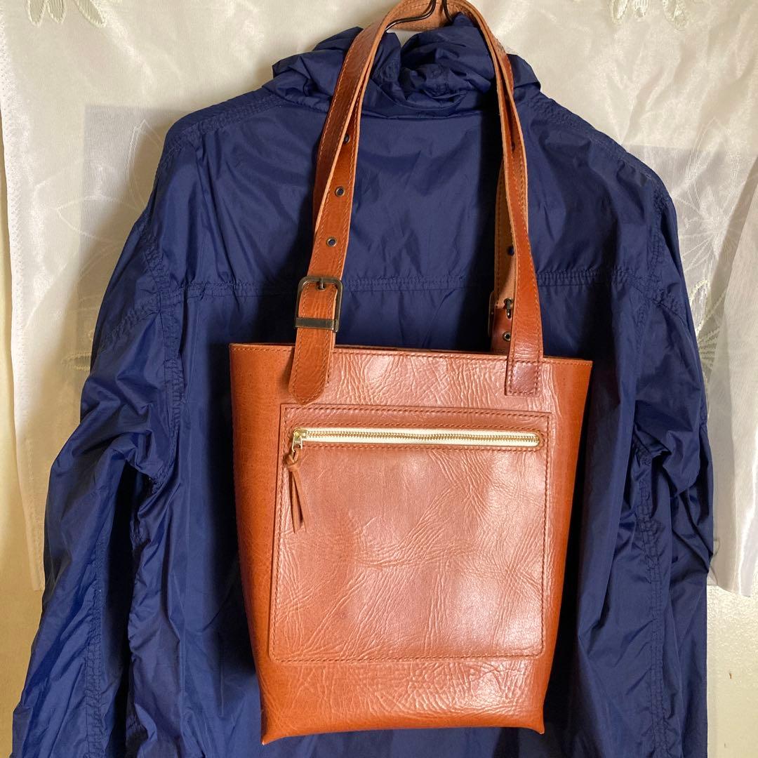ハンドメイド　トートバッグ　ショルダーバッグ　　手提げ　イタリアンレザー
