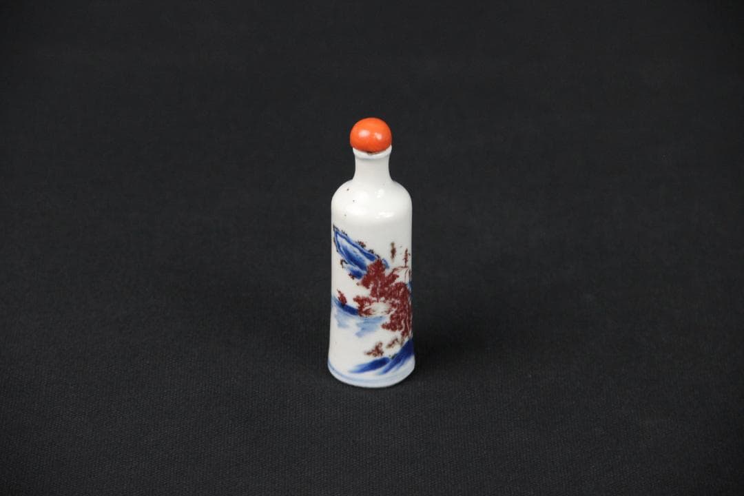 中国美術　青花　山水紋　ㄏ　景徳鎮　清時代　磁器製　時代物 Eo15-3