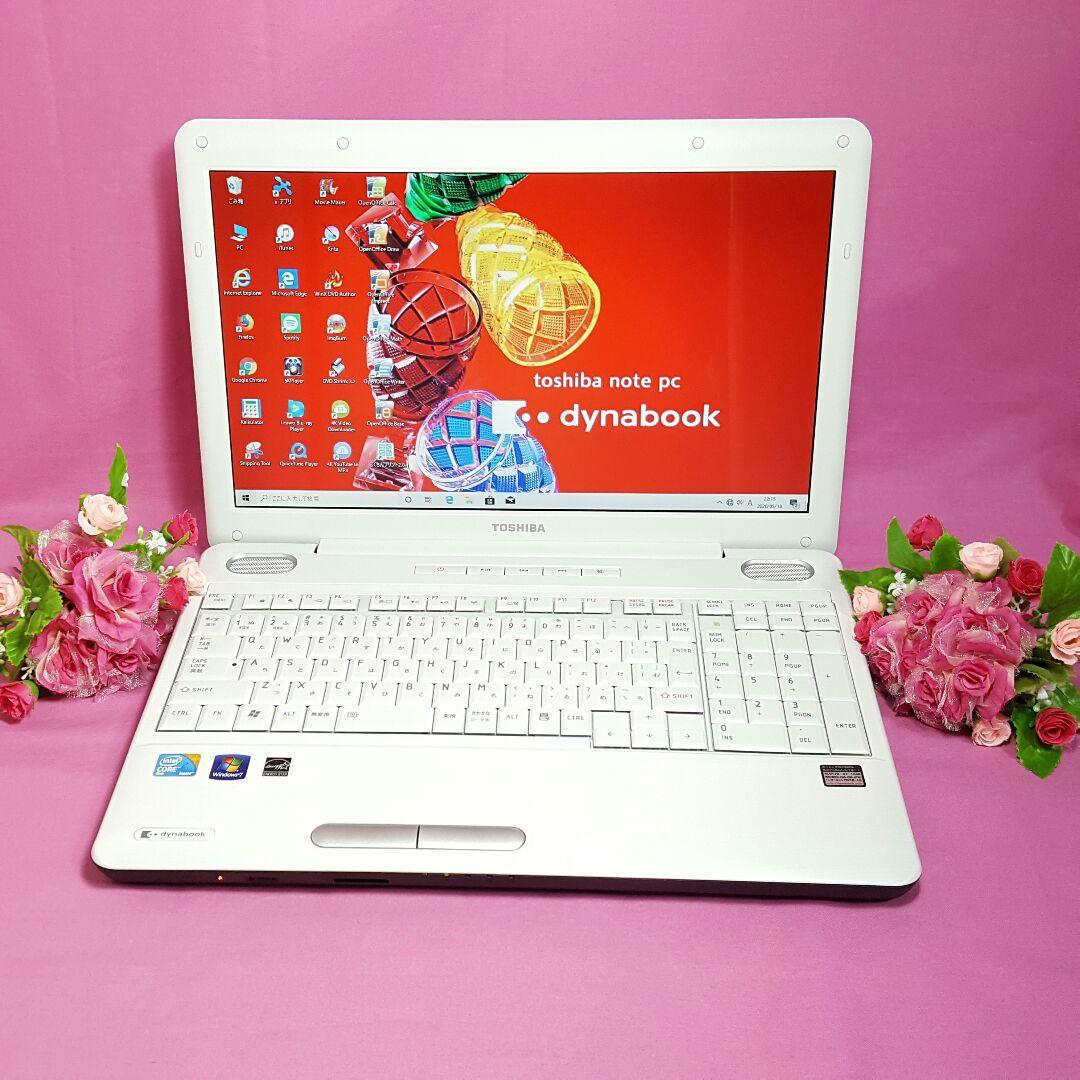 ✨最新Win10✨ホワイト色✨メモリ4G✨Dynabook✨大容量✨HDMI✨