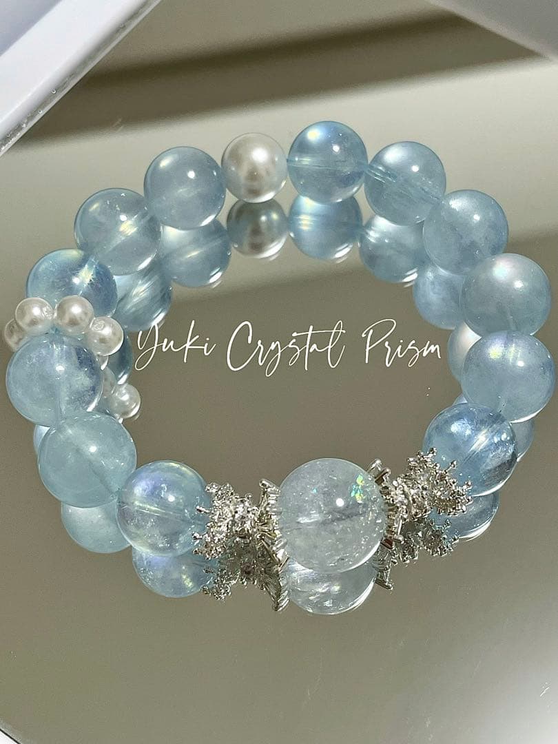 アクアマリン 天然石ブレスレットYuki Crystal Prism