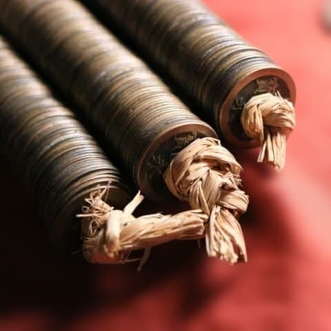 M0E 古銭 寛永通寳 約300枚 文銭 寛永通宝 まとめ売り 縄差し