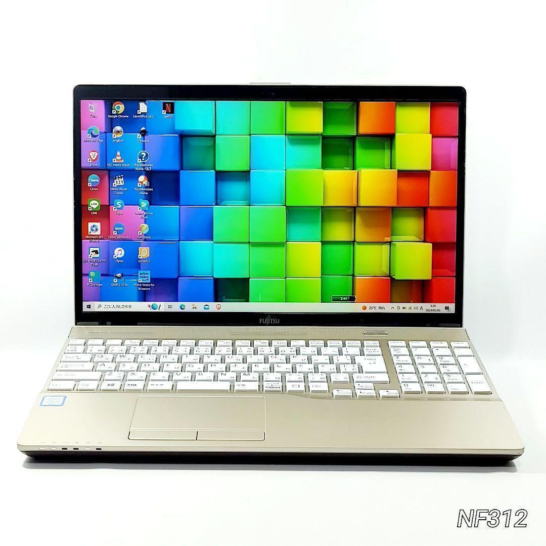 【お買得❗】富士通初心者向ノートパソコン❗高速SSD＋HDD カメラ DVD搭載