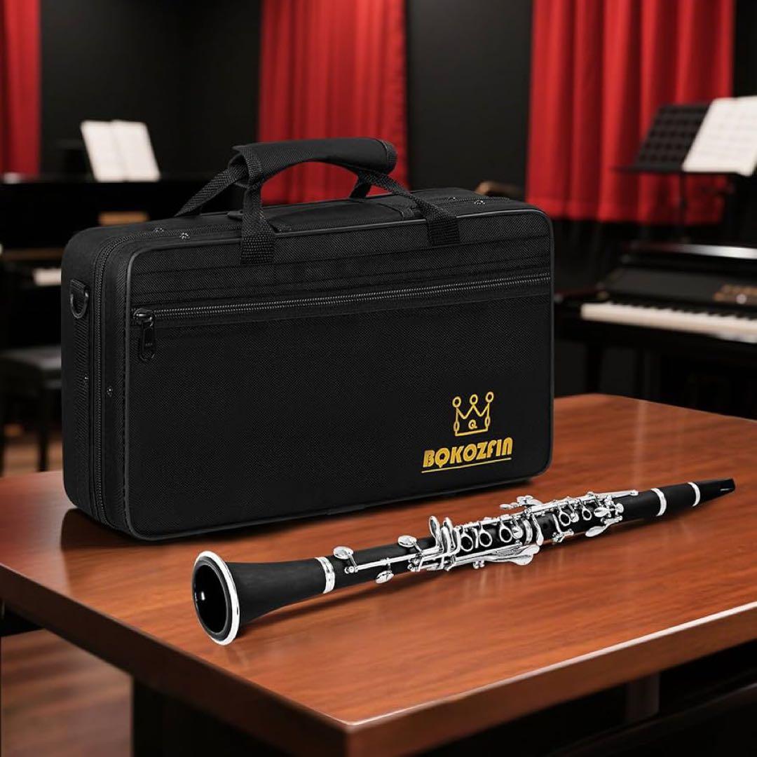 【BQKOZFIN】クラリネット B♭調 ニッケルメッキ 17 キー