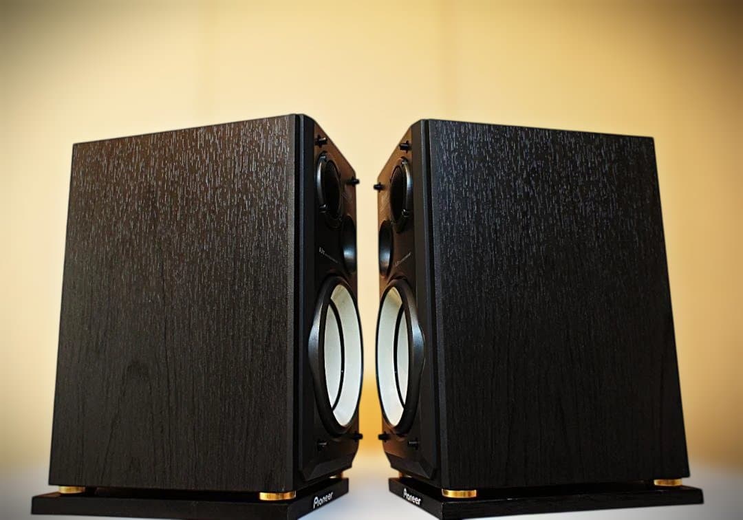 【超美品】パイオニア　エッジレススピーカー：S-R5V-LR　台座付整備良品