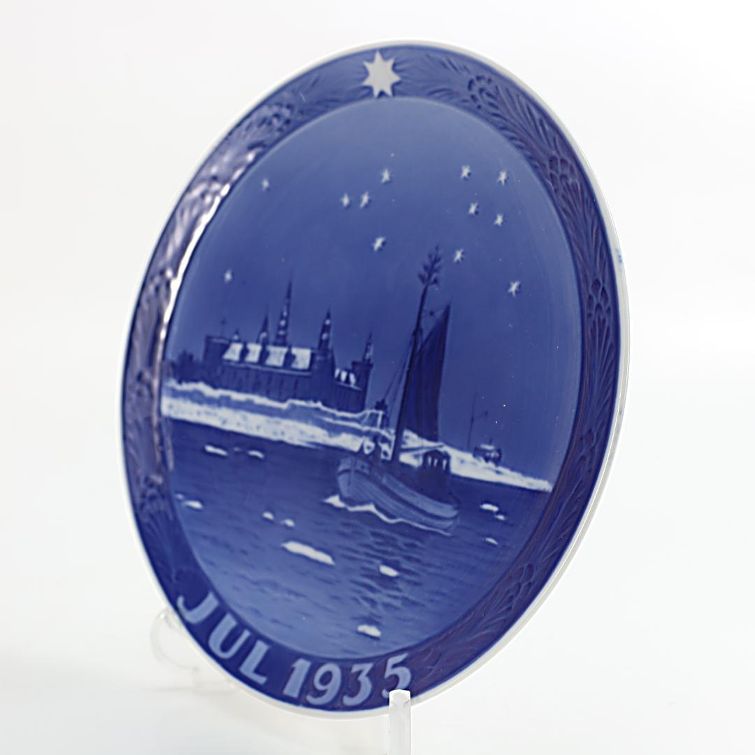 1935年 「クロンボー城沖の漁船」 イヤープレート ロイヤルコペンハーゲン