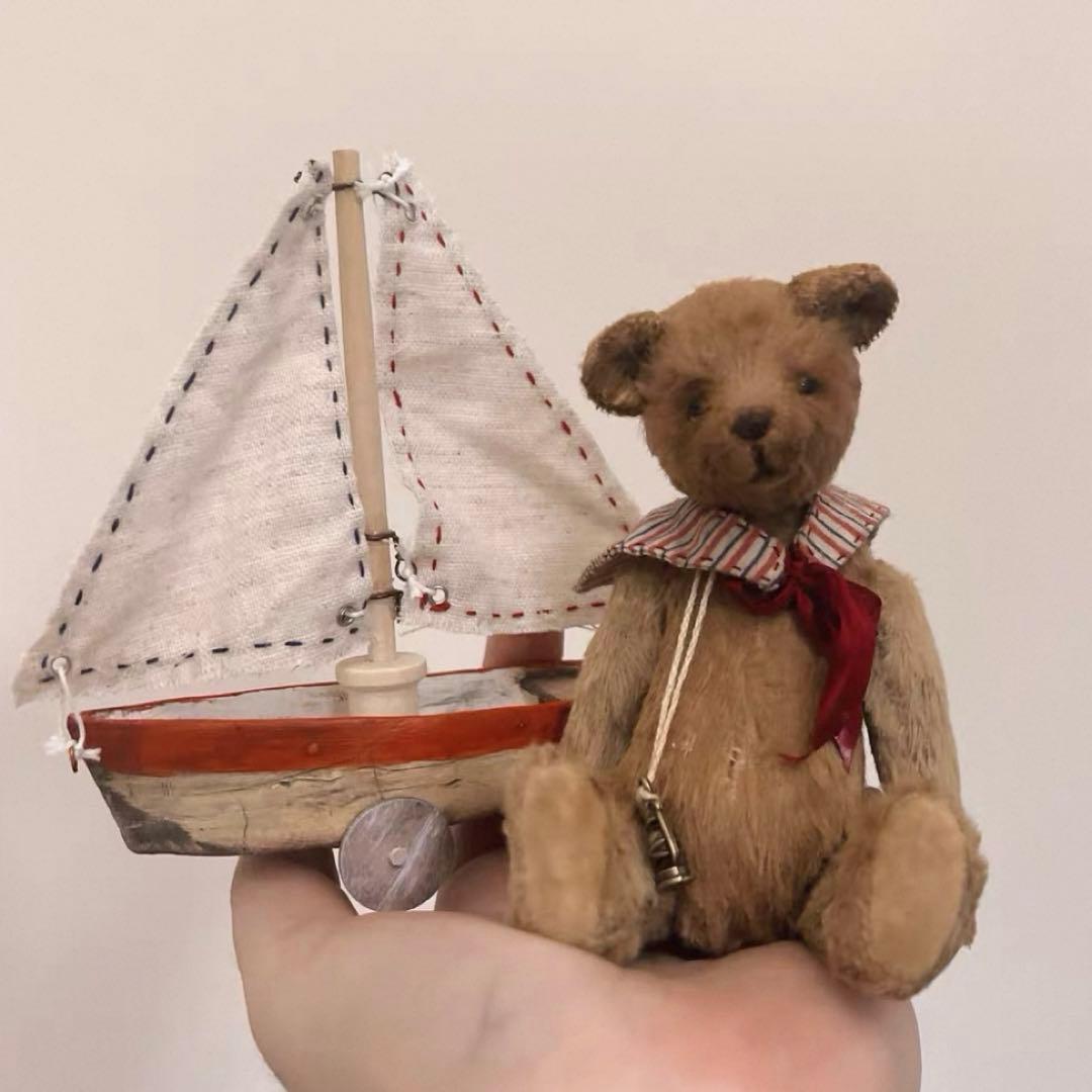 航海船とセーラーくまさん アーティストベア 海外作家様 テディベア ぬいぐるみ