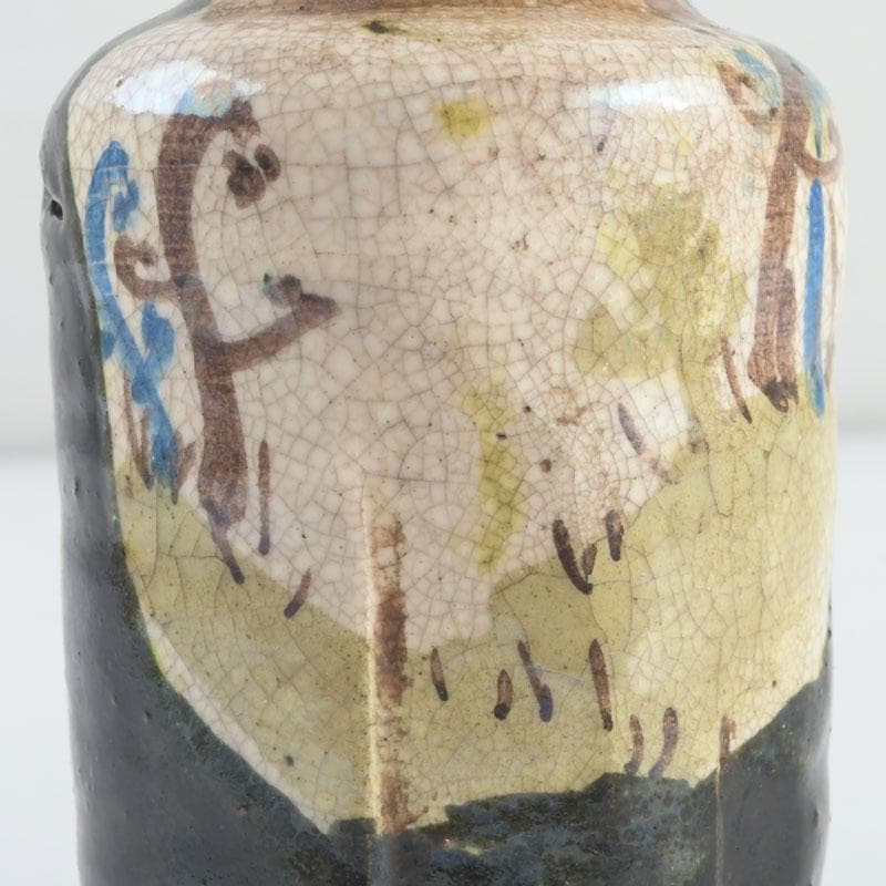 クレヨン7色 　草文　茶入　仕覆付　裏千家八代　又玄斎極め箱　D 9466