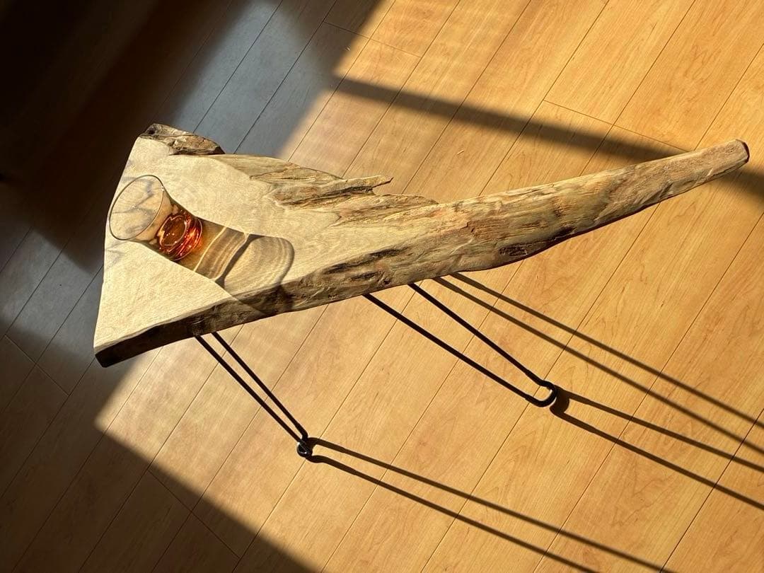 【希少銘木】国産黒柿の無垢一枚板サイドテーブル　一点もの