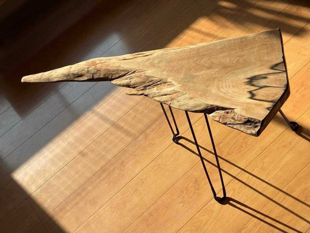 【希少銘木】国産黒柿の無垢一枚板サイドテーブル　一点もの