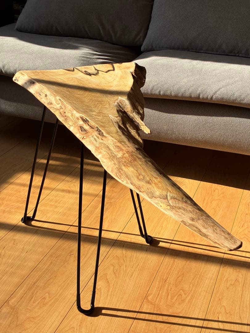 【希少銘木】国産黒柿の無垢一枚板サイドテーブル　一点もの