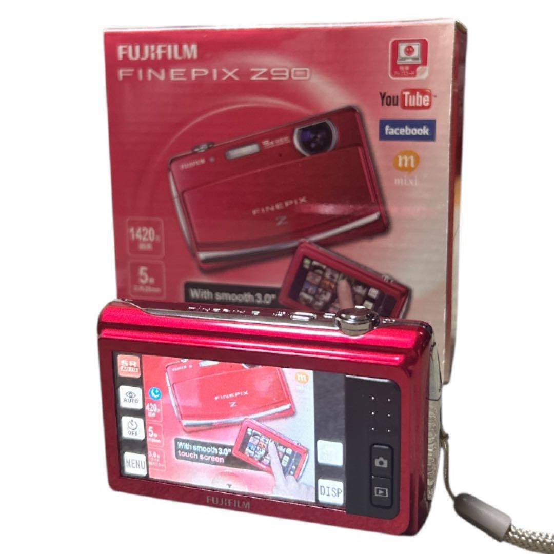 美品動作〇FUJIFILMFinePix Z90 富士フィルムレッド コンデジ