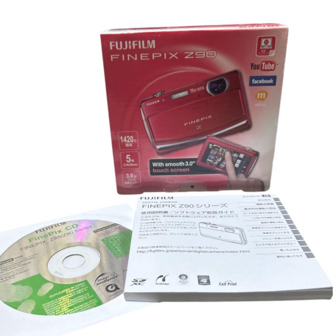 美品動作〇FUJIFILMFinePix Z90 富士フィルムレッド コンデジ