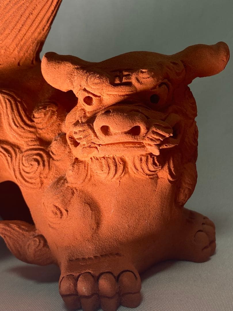 2858❣️ 沖縄　シーサー　育陶園　沖縄の焼き物　一対