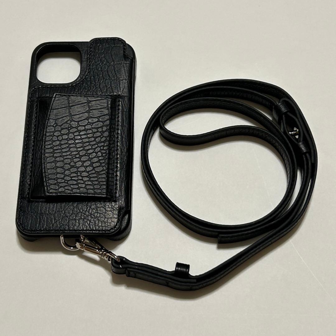 【新品未使用】デミュウDEMIU スマホケース クロコブラック iPhone14