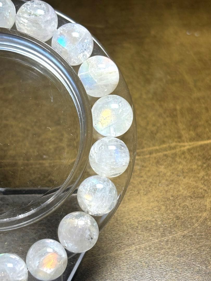 マダガスカル産　レインボームーンストーンブレス10㎜（新品未使用）希少サイズ