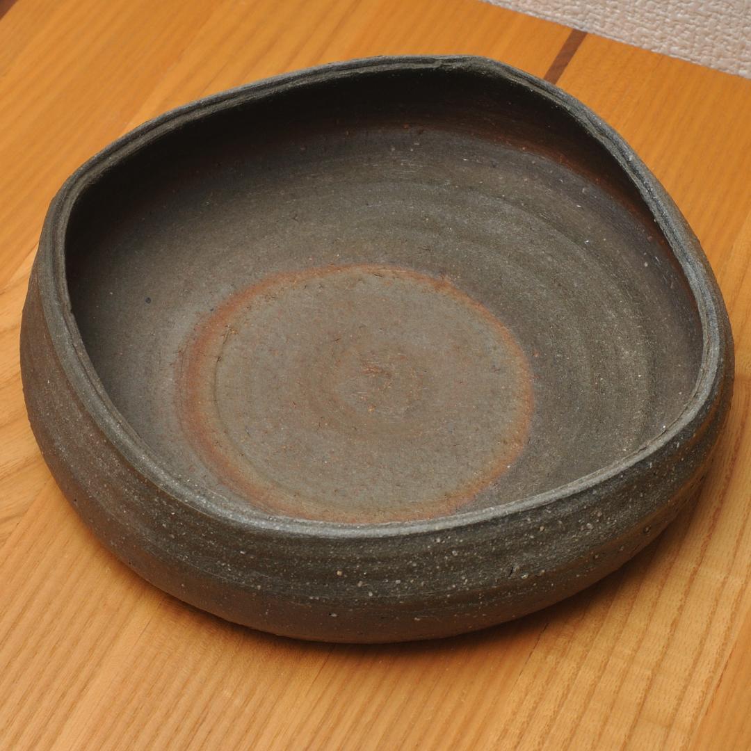 屋代剛右 伊部 四方鉢 焼締