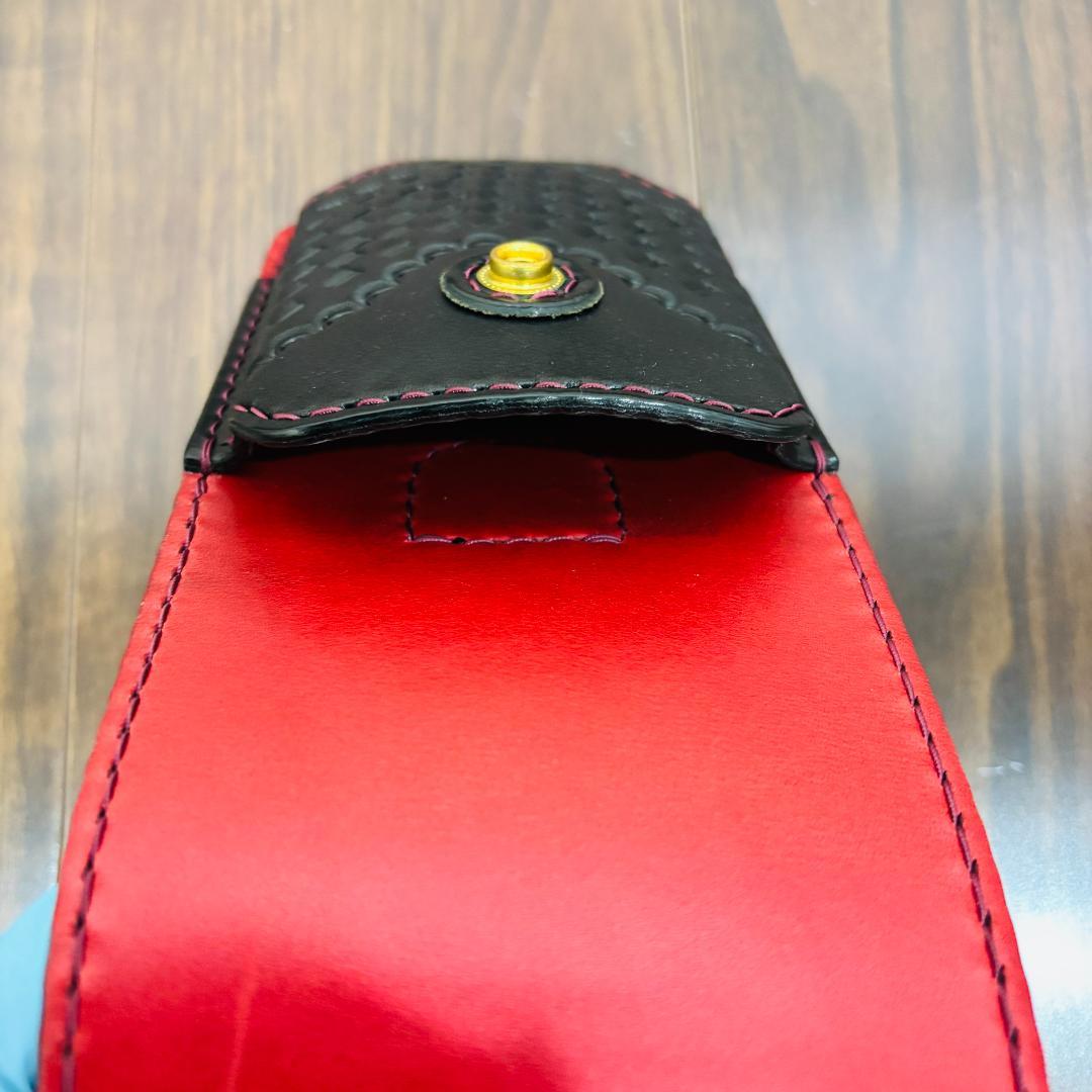 SKULL FLIGHT スカルフライト シガーケース レザー ブラック×レッド