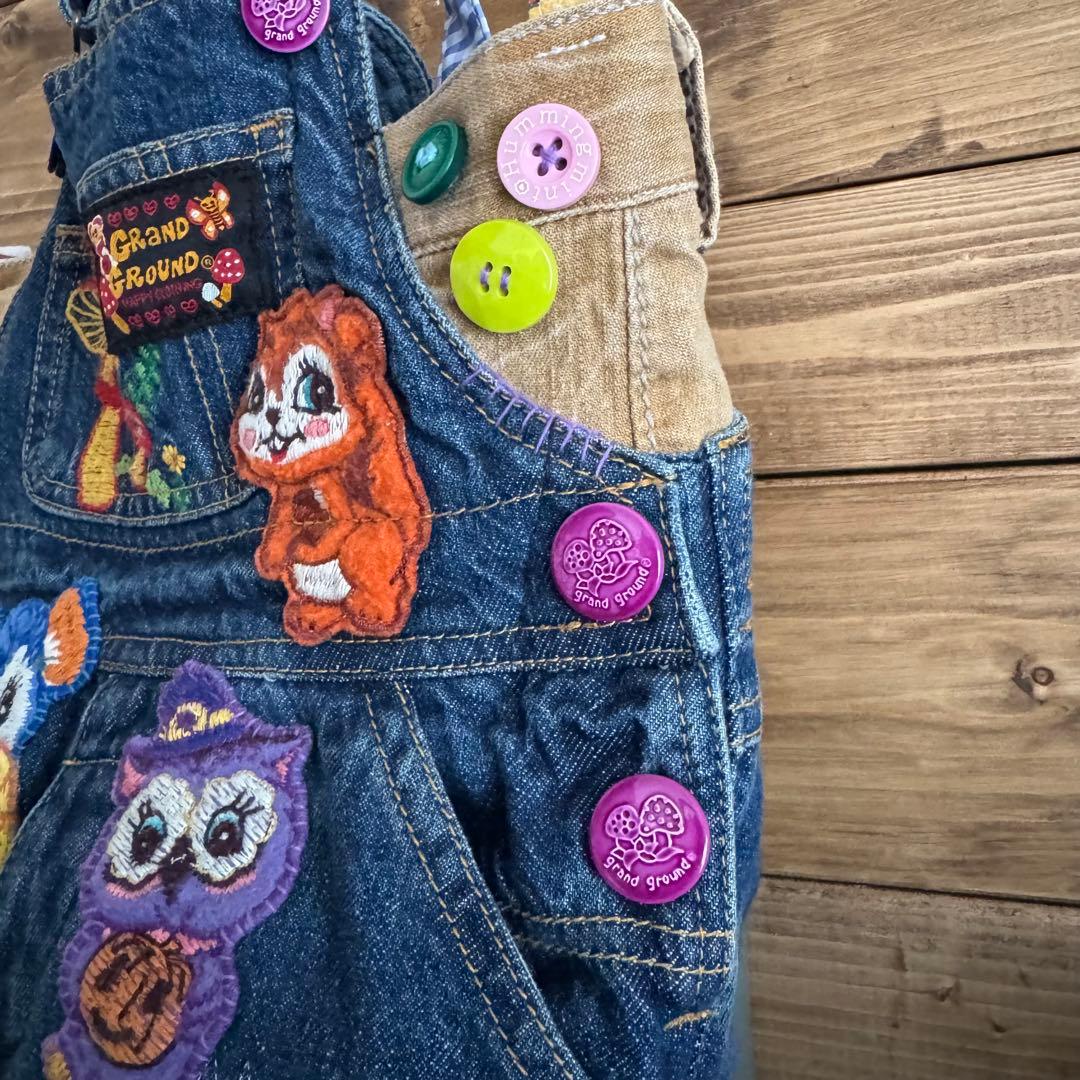 ハンドメイド デニムリメイク バッグ レトロアニマル 楕円底 49