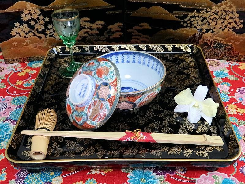 古伊万里　金襴手　鳳凰に牡丹の図　蓋茶碗　C002AS-fbrf