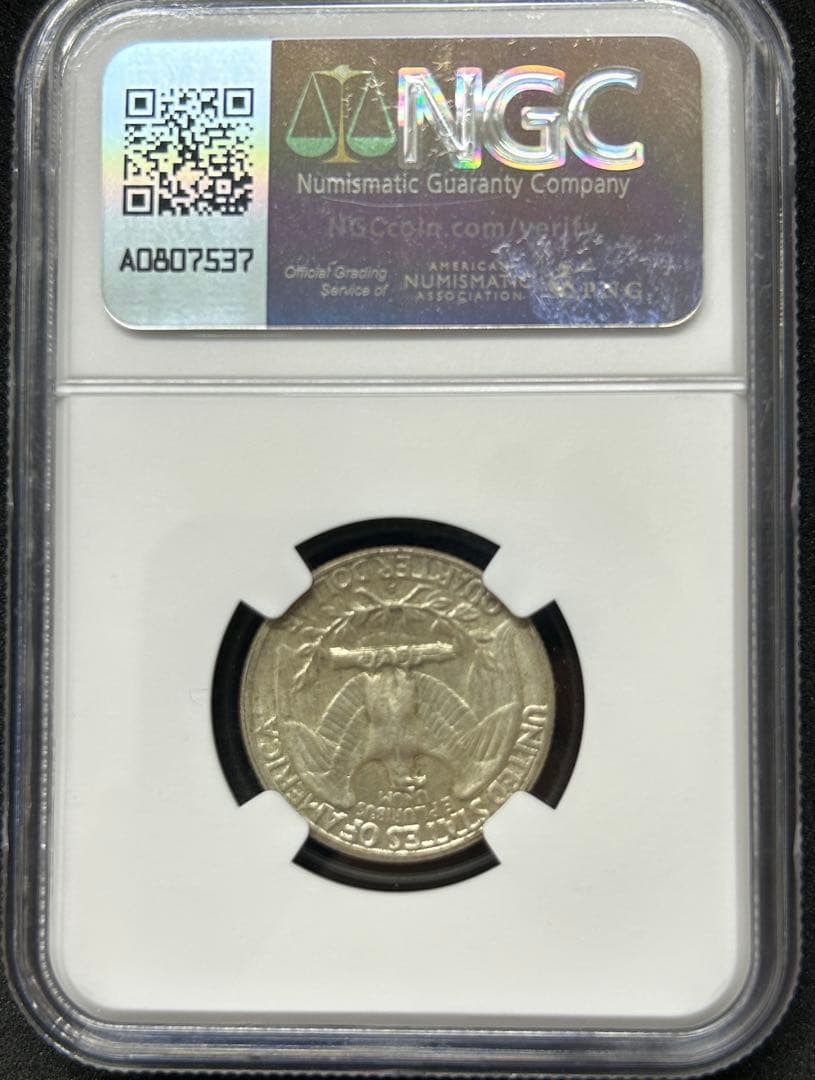 1962 D 25C銀貨　NGC MS62 アメリカ ワシントン クォーター銀貨