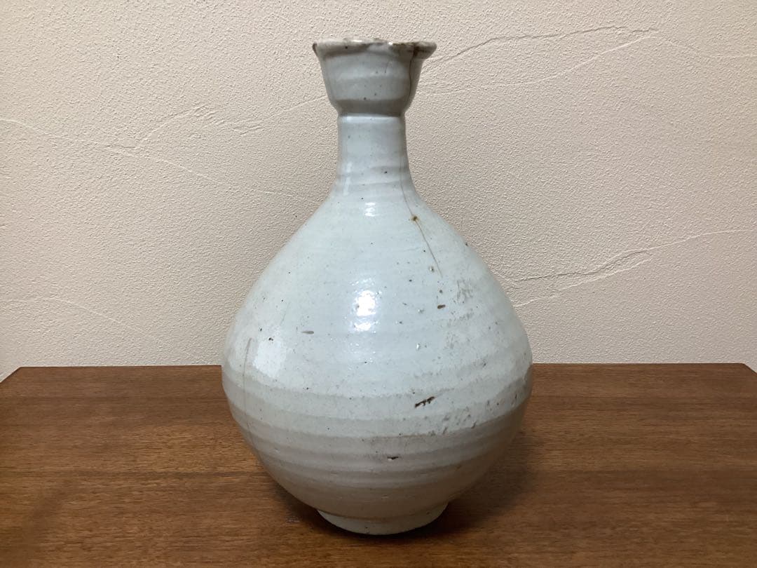 難あり　白磁　粉引　壺　水漏れします　観賞用　李朝？