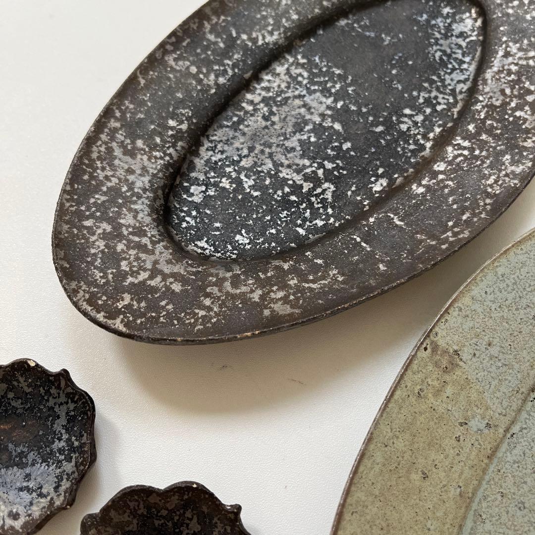 ★陶芸家・希少★オーバル皿と箸置きのセット