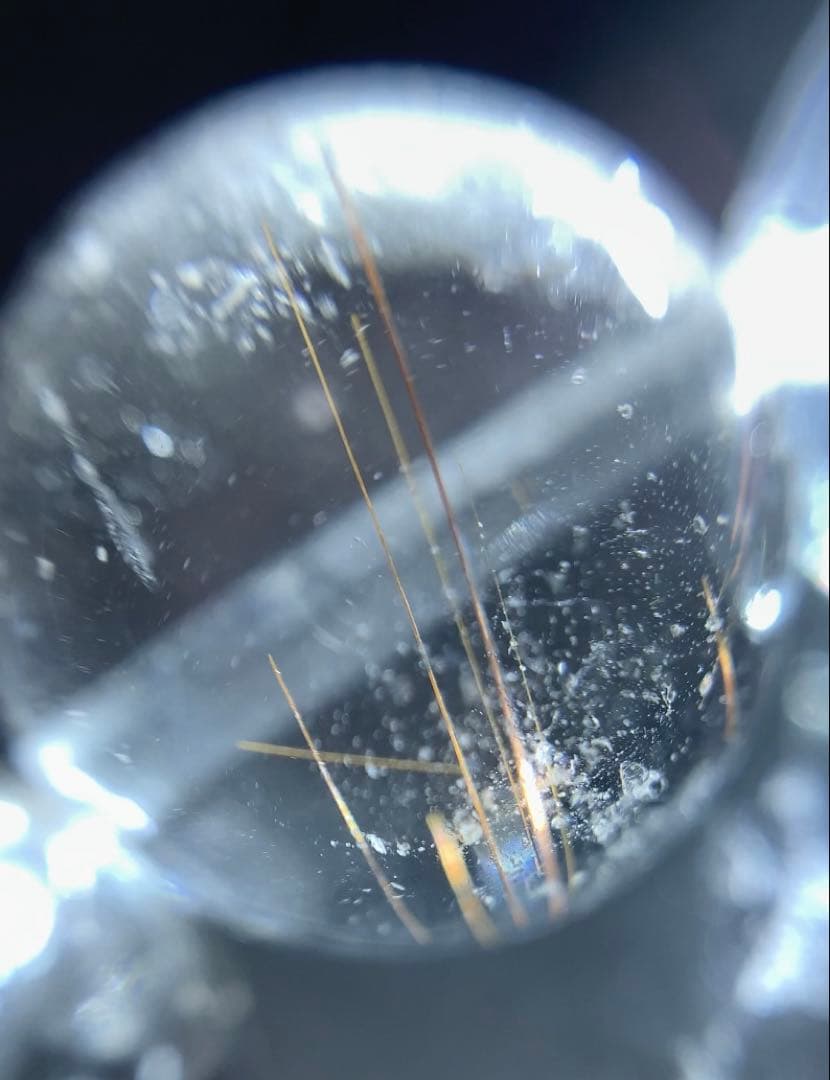 ヒマラヤマニカラン産水晶　ブレスレット　ルチル入り　レインボー