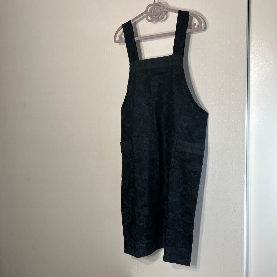 MINTON＊エプロン・ロングエプロン・ハドンホール・カップ柄・黒