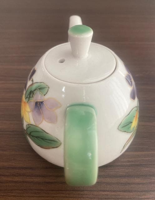 京焼　陶あん　煎茶器　急須　スミレ
