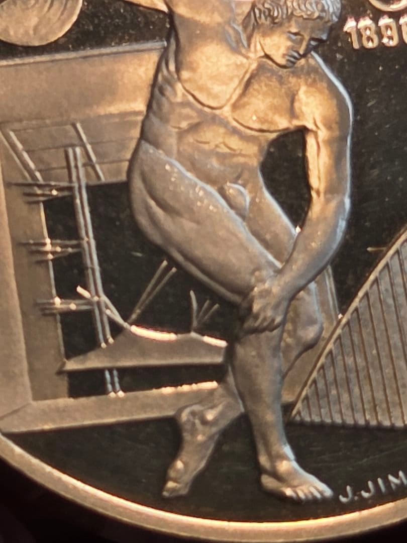 (プルーフ)フランス共和国　国際オリンピック競技100周年記念　100フラン銀貨