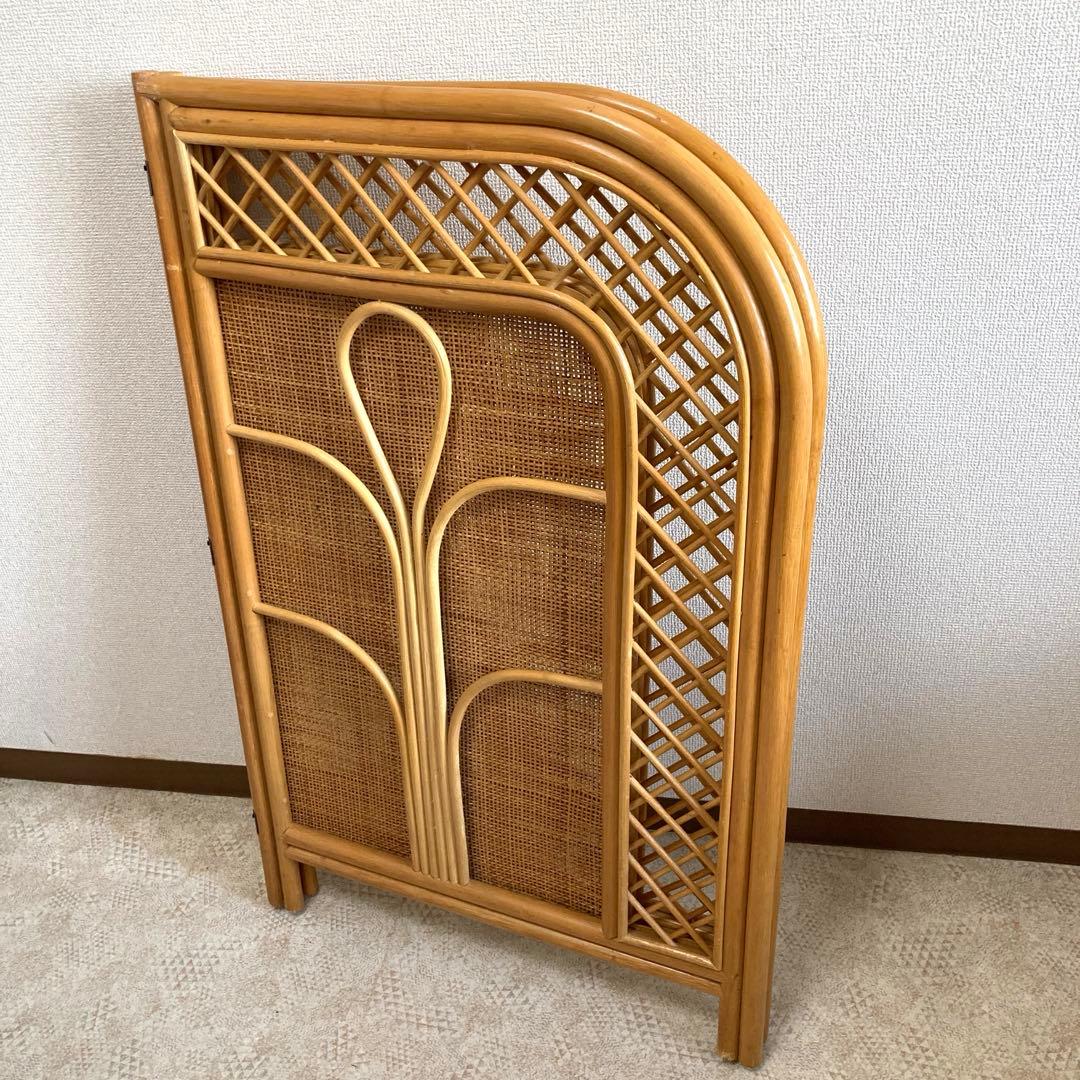 アンティーク　ラタン　パーティション　衝立　目隠し　間仕切り