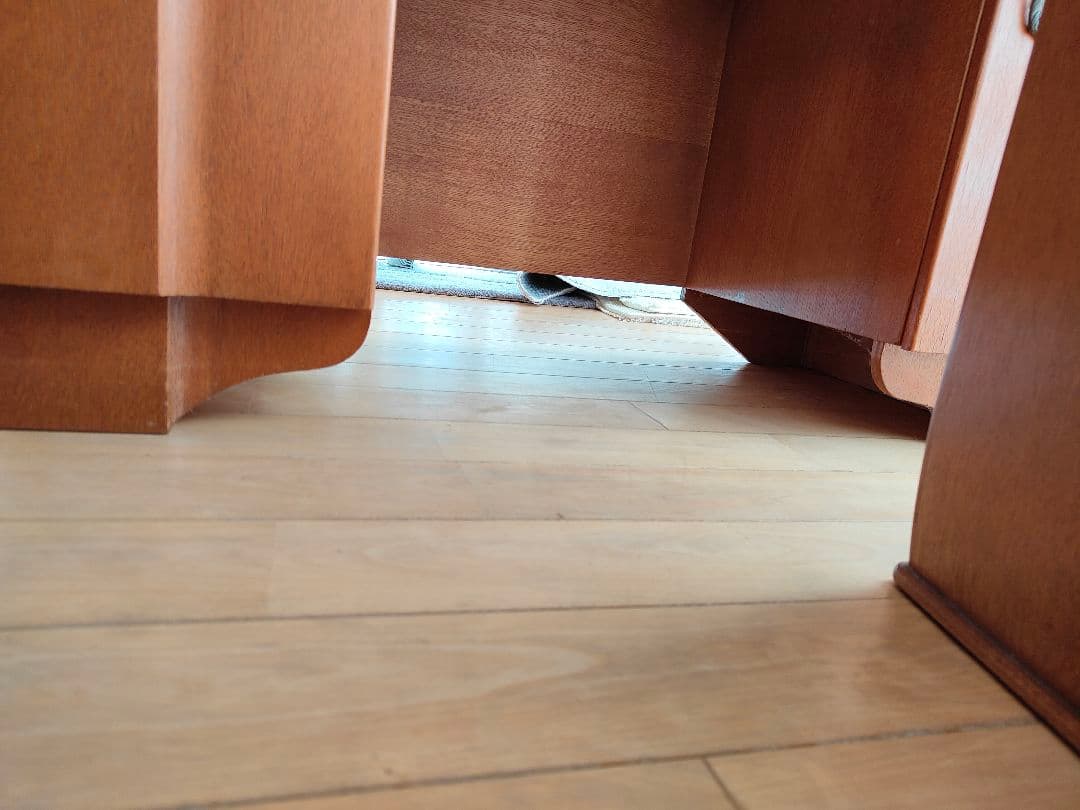 レトロ アンティーク 昭和 木製ドレッサー・ミラー・スツール付き