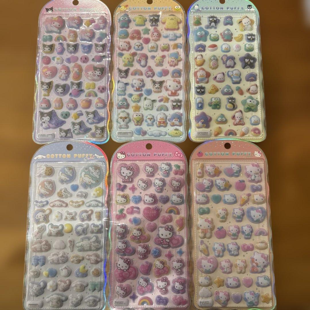 クラックス 正規品 コットンパフィーシール サンリオ 6枚 コンプリート