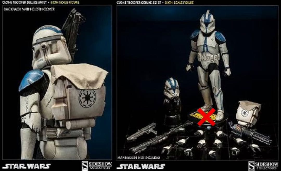 サイドショウ 1/6 スターウォーズ クローン・トルーパー（第501大隊）DX版