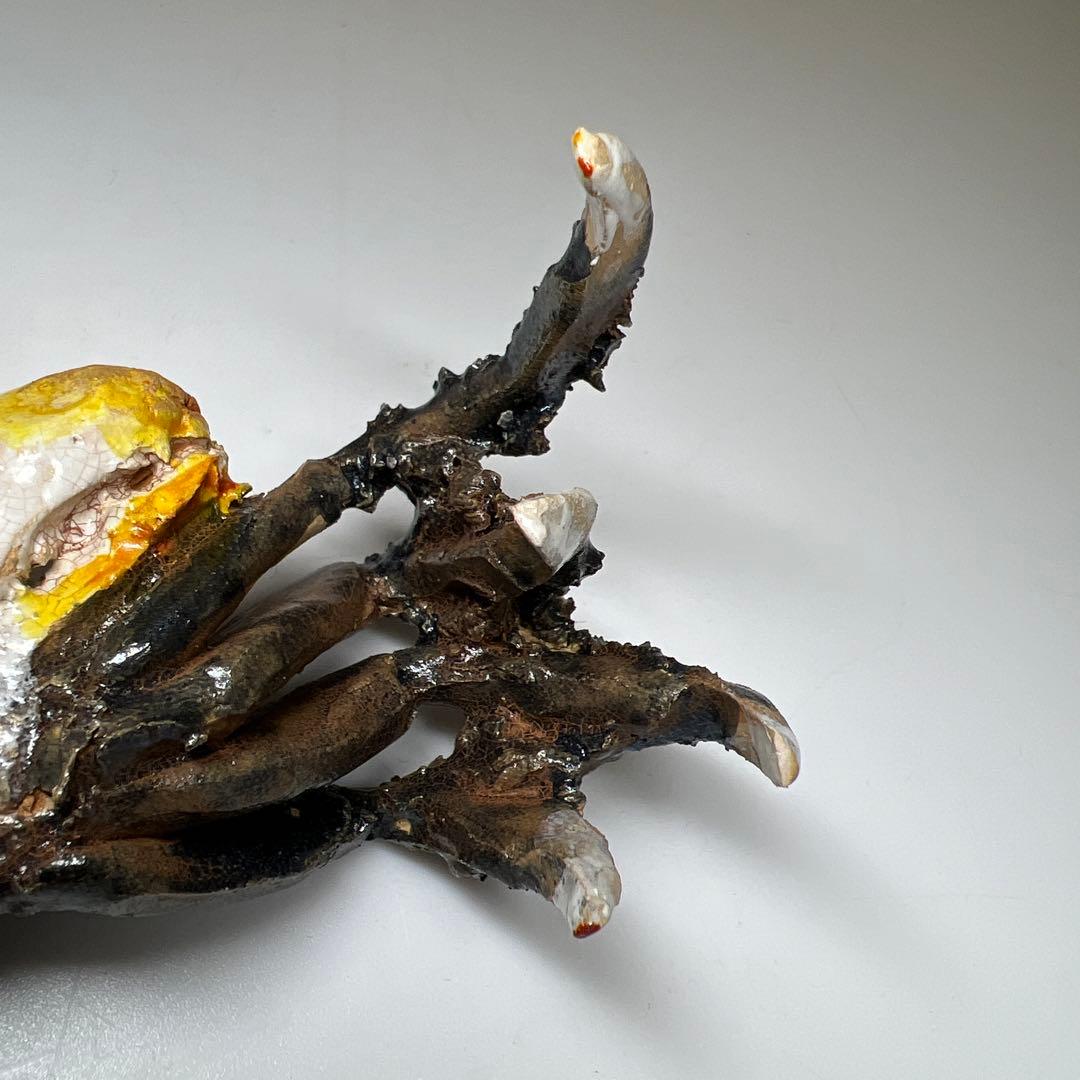 水月焼　カニ置物　幅約13㎝　東Y7-0507⭐︎2Fタカサ