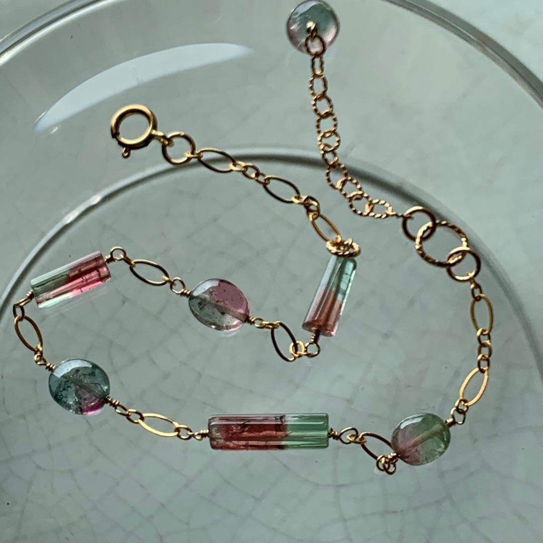 Garden. Br. 1. ブレスレット　バイカラートルマリン　希少