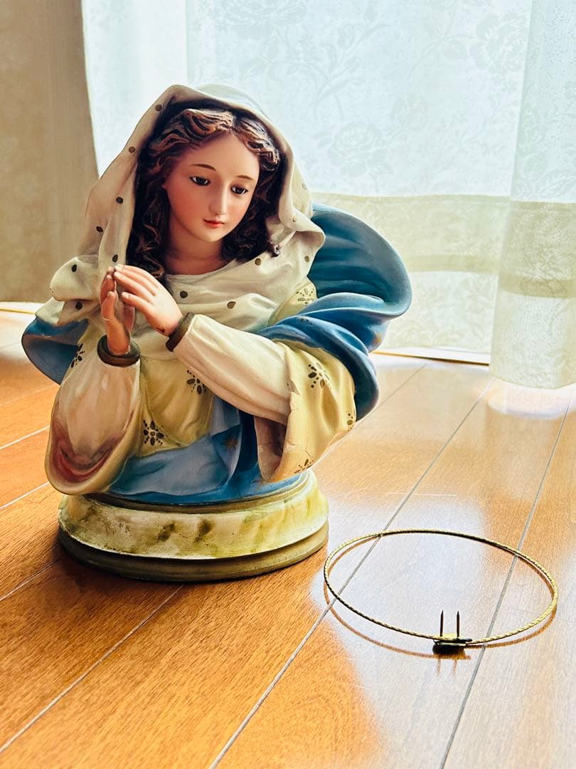 【訳あり超希少品】美顔の聖母マリア半身像　アンティーク