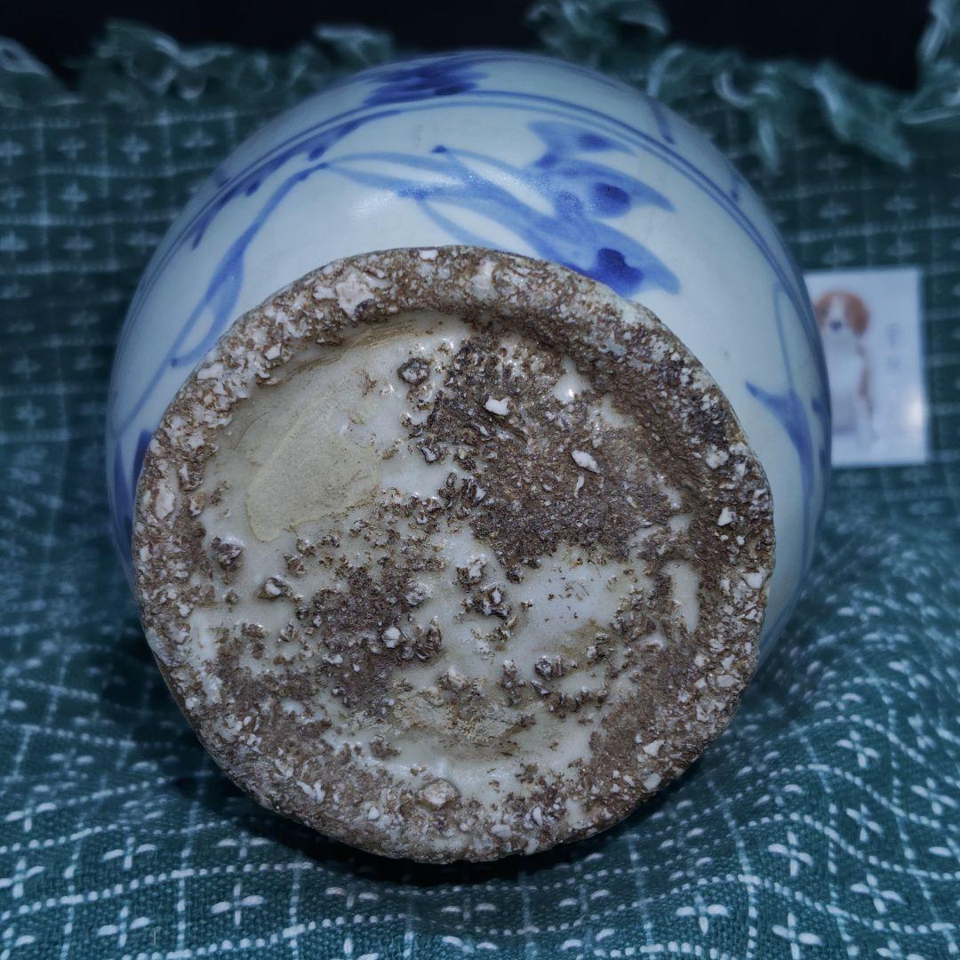 古伊万里、草花文盤口壺(合せ箱、包み古布付)