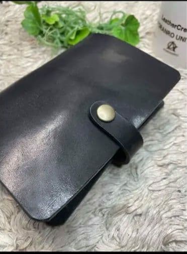 黒本革 手帳カバー❗️ミニ6穴バインダー用 カバー＆黒本革 ペンホルダー付き