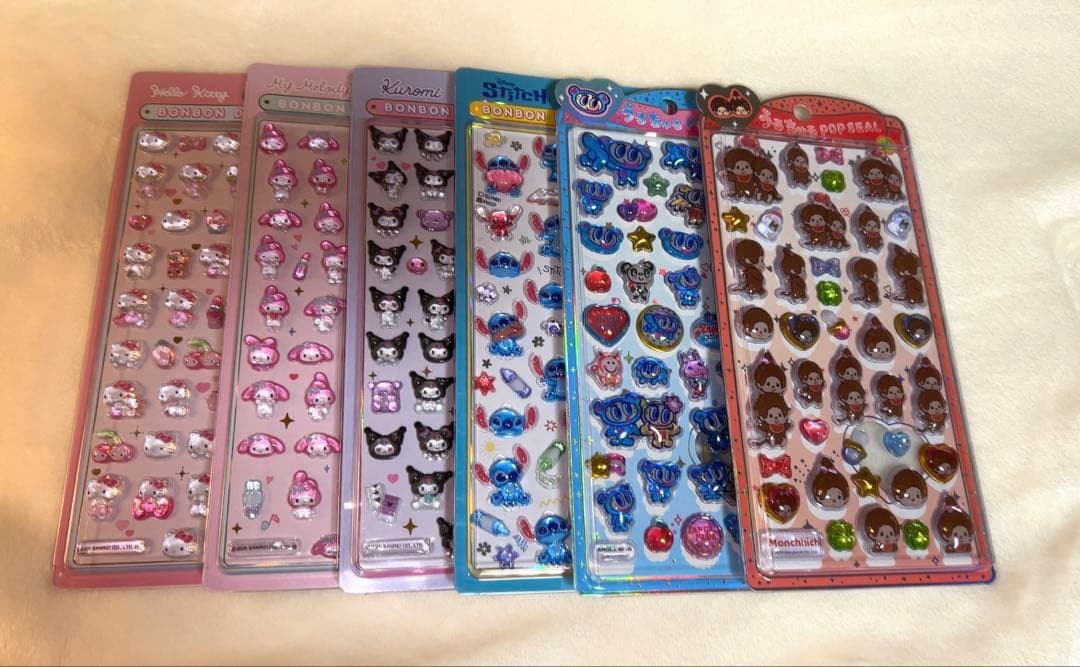 正規品 うるちゅるポップシール ボンボンドロップ シール サンリオ スティッチ