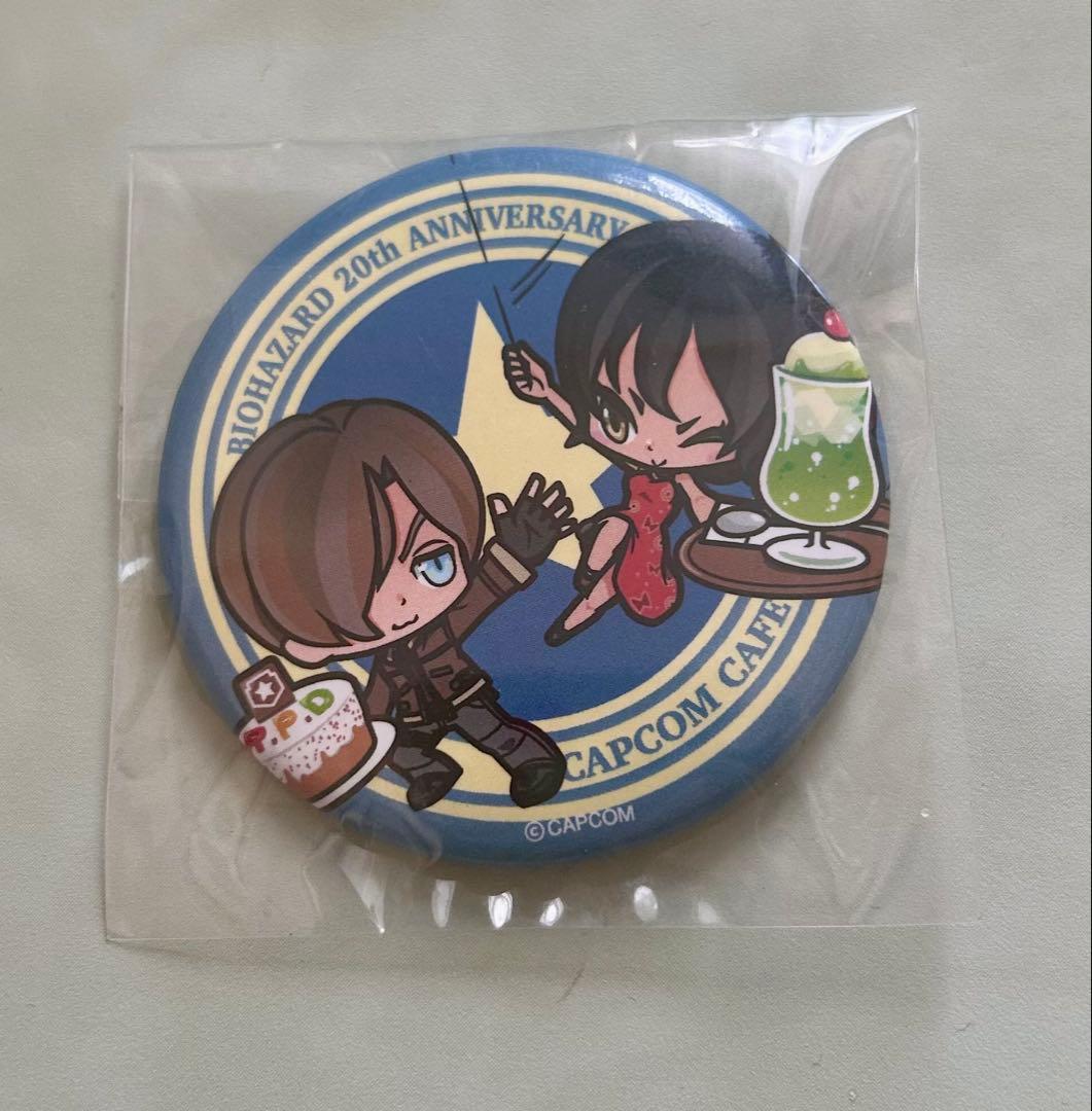 バイオハザード　カプコンカフェ　20th 缶バッジ　レオン　エイダ　希少