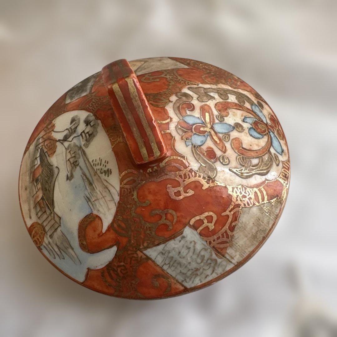 サービス出品　逸品　里帰り大ポット　九谷造　赤絵　綿密な図柄　古美術　名品