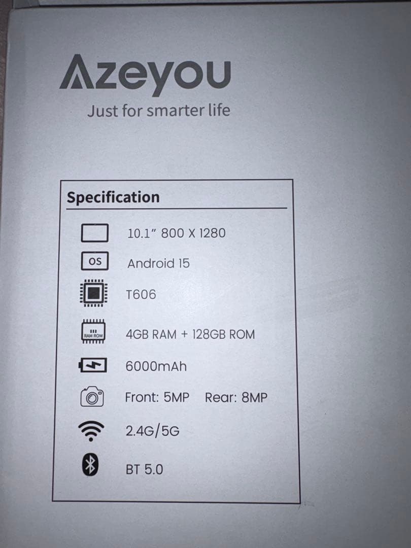 【美品】Android15 10インチ タブレット 10GB+128GB