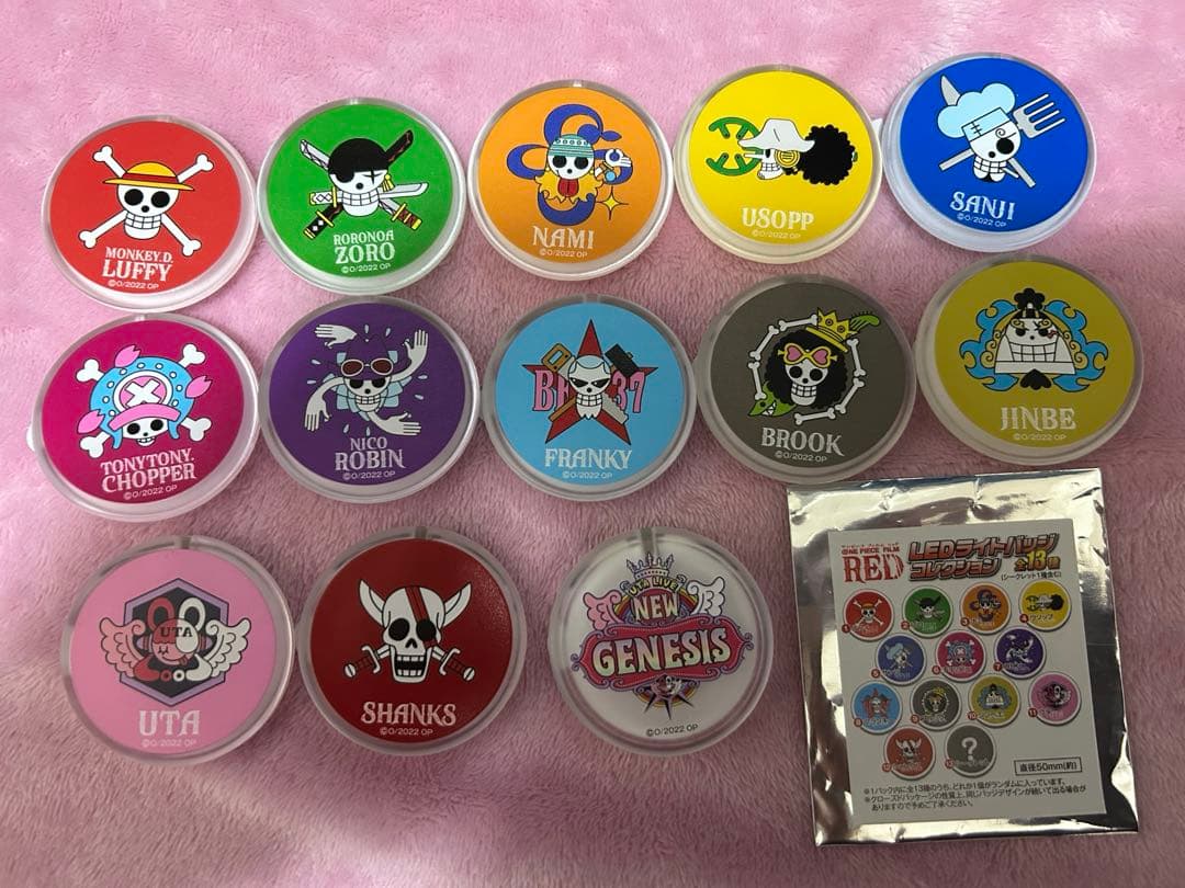 ONE PIECE RED ワンピース LEDライトバッジコレクション 全種