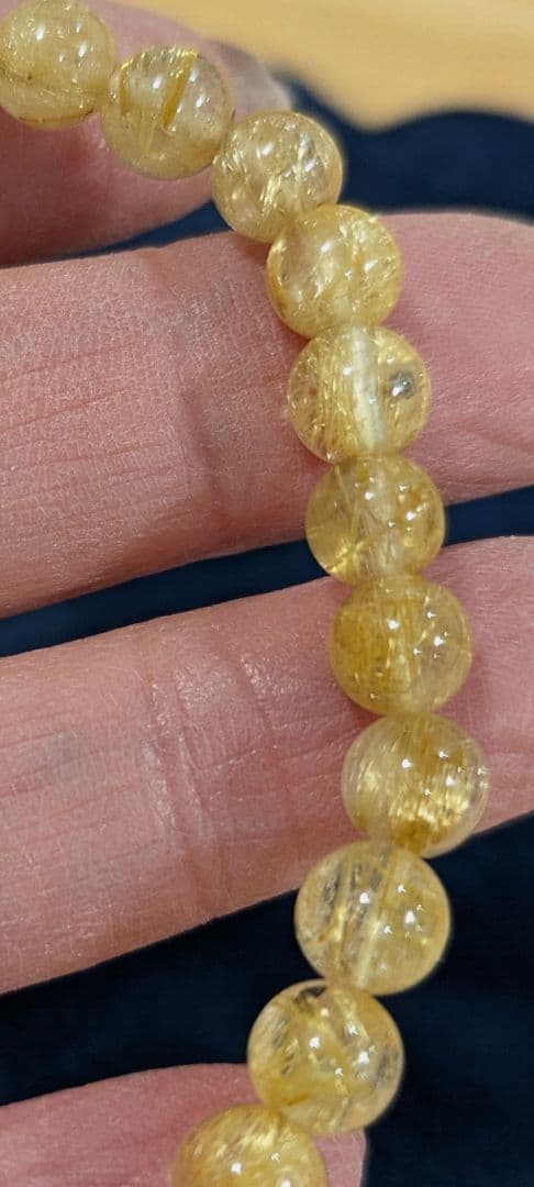 美品✨ジュエリーSHOPで購入 タイチンルチルクォーツブレス約7.0㎜