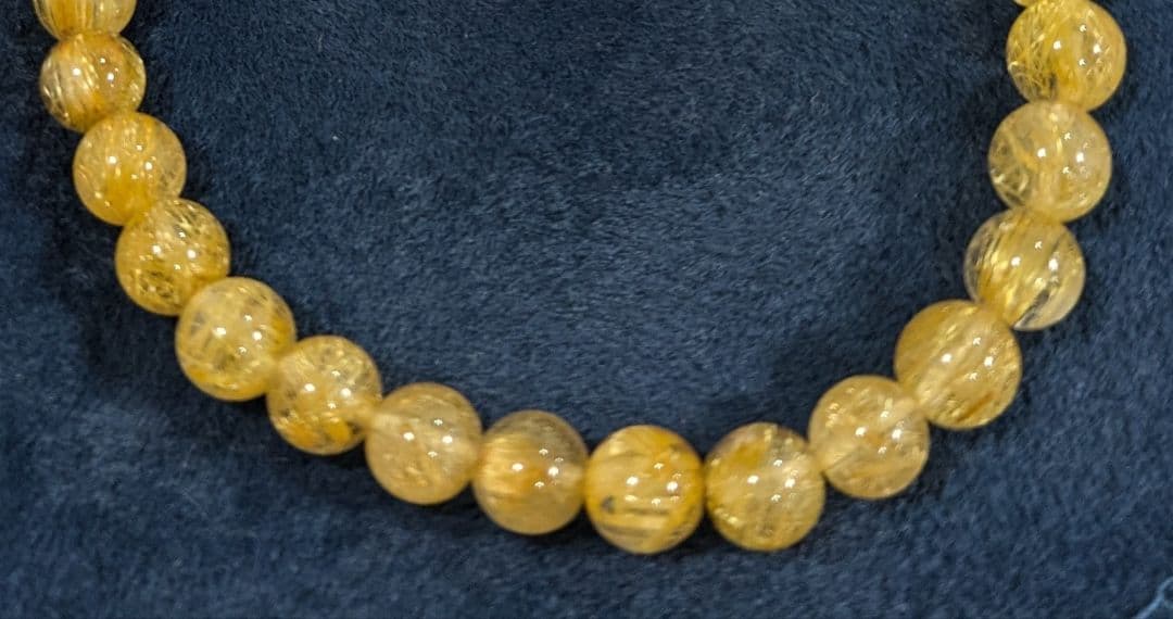 美品✨ジュエリーSHOPで購入 タイチンルチルクォーツブレス約7.0㎜