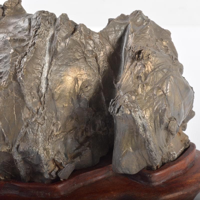 天然石　鑑賞石　太湖石　霊壁石　置物　唐木台付　C　4243