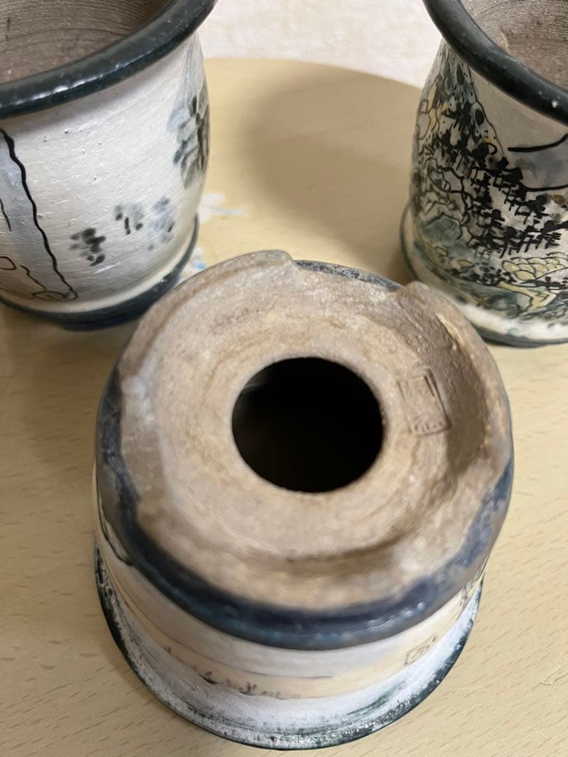 陶翠作　東海道五拾三次画　盆栽小鉢